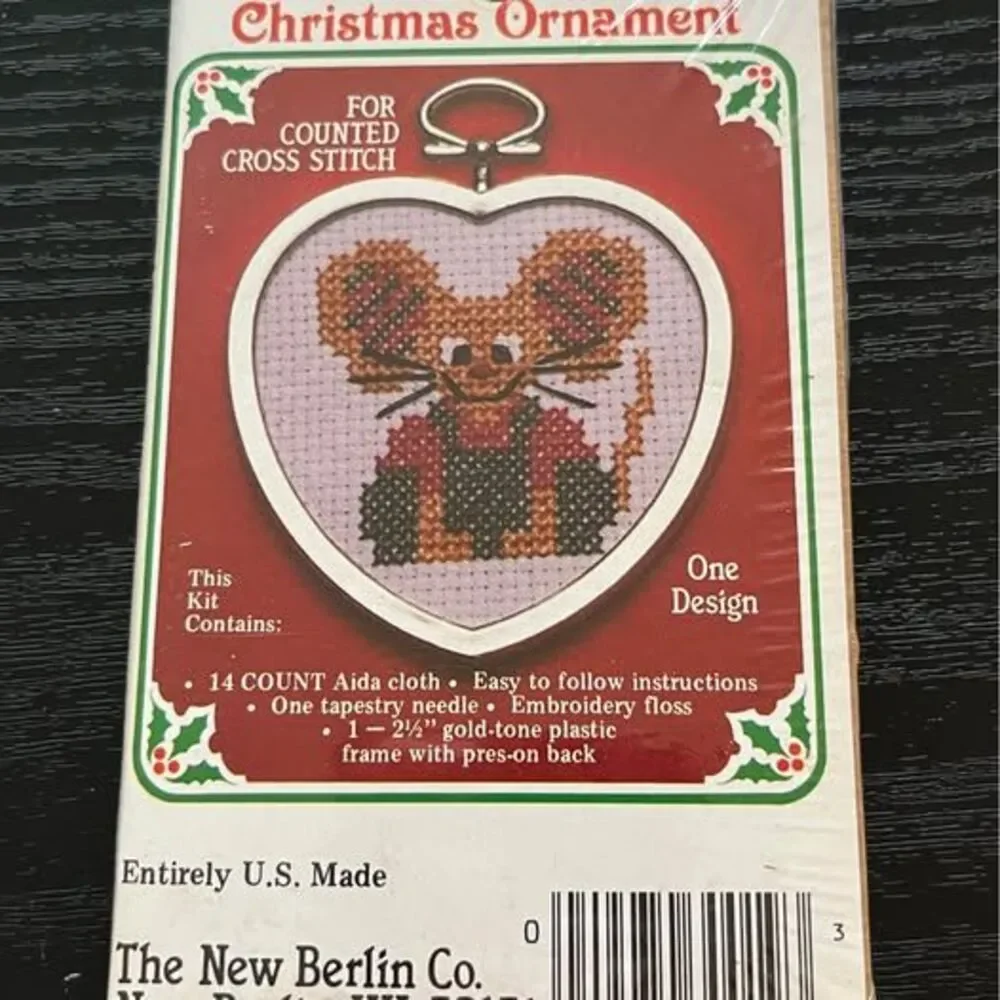 New Berlin Creative Crafts Counted Cross Stitch Christmas Ornament Kits - Set of